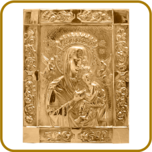 VIRGEN DEL CARMEN CON ÁNGELES BRONCE
