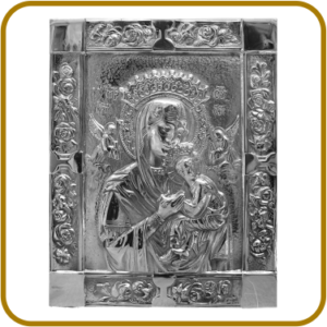 VIRGEN DEL CARMEN CON ÁNGELES CROMADO